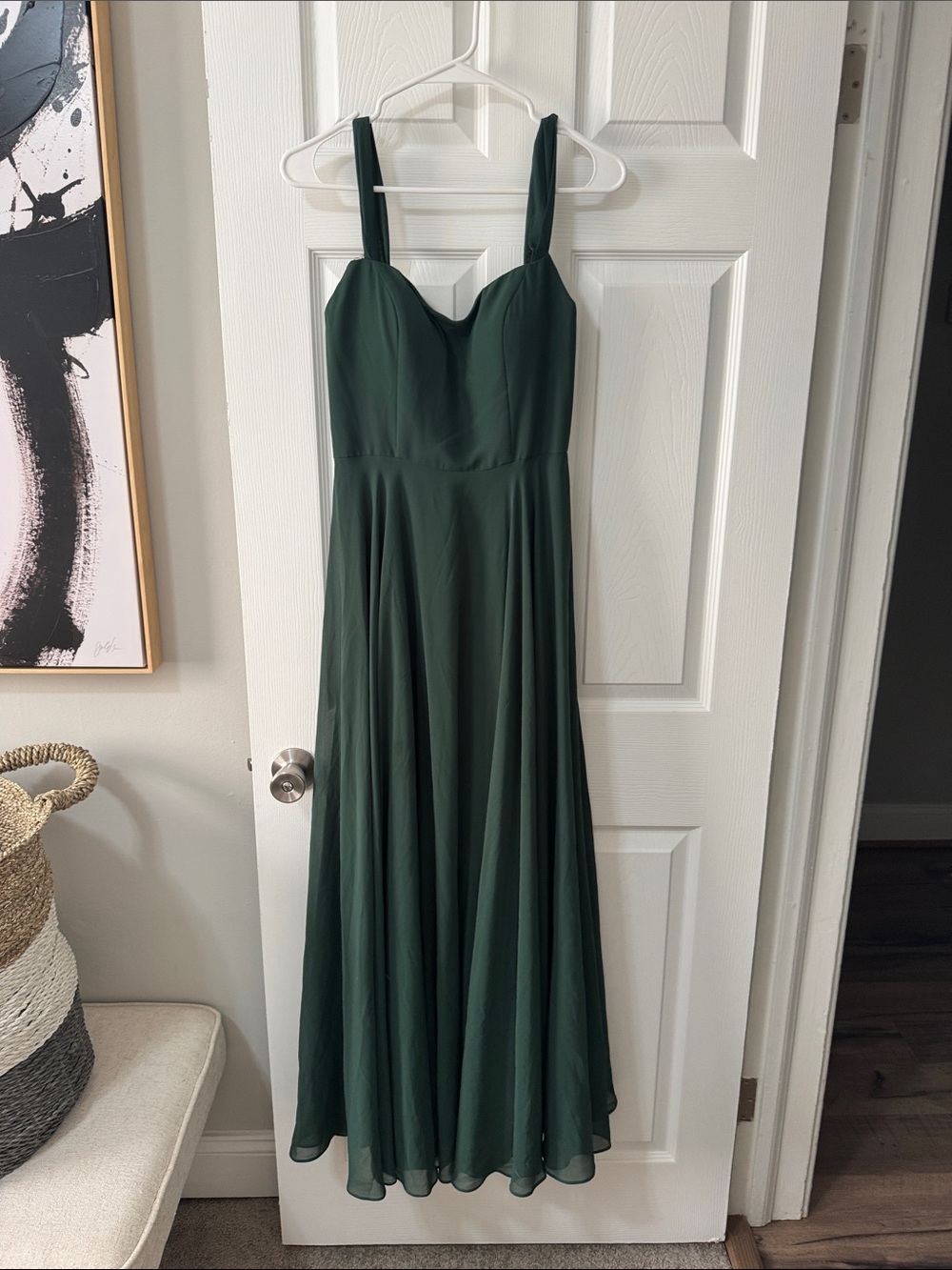 Jenny Yoo | Dresses | Jenny Yoo Forest Green Chiffon Maxi Dress With Sweetheart Bodice